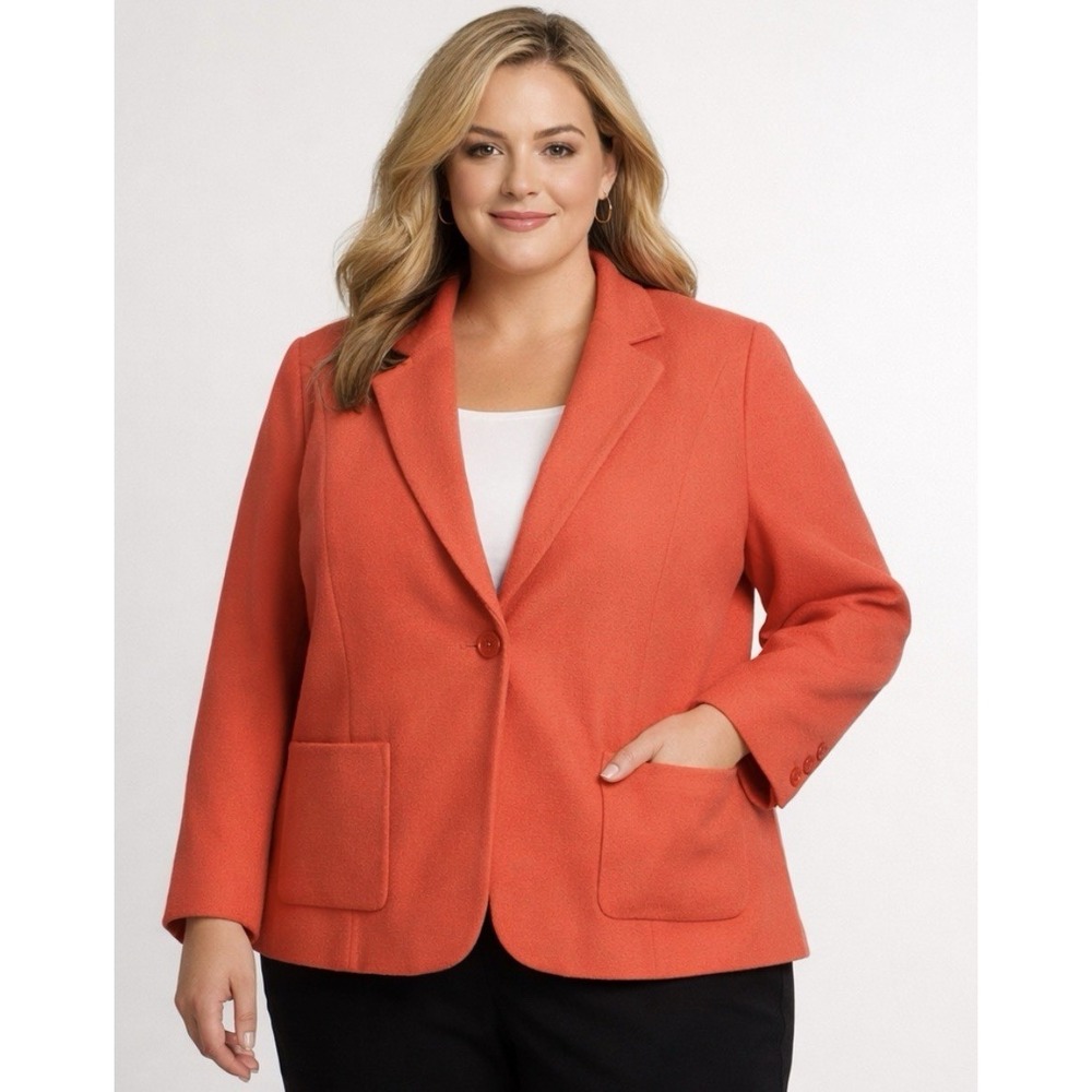 Talbots Wool Blend Button Front Jacket Coat Women's Sz 12 Preppy Old Money‎